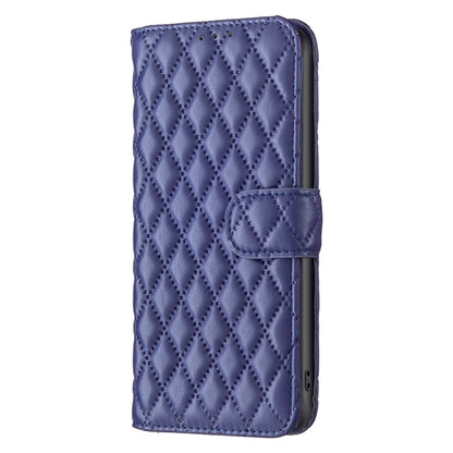 For iPhone 16 Diamond Lattice Wallet Flip Leather Phone Case(Blue) - iPhone 16 Cases by buy2fix | Online Shopping UK | buy2fix