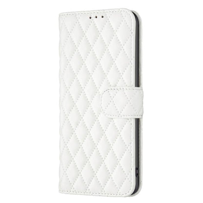 For iPhone 17 Diamond Lattice Wallet Flip Leather Phone Case(White) - iPhone 17 Cases by buy2fix | Online Shopping UK | buy2fix