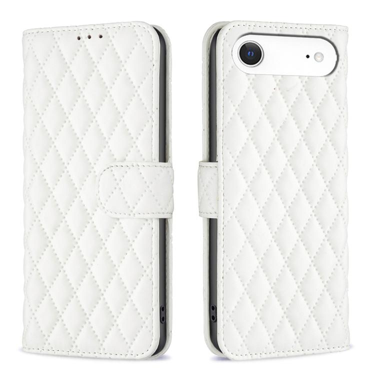 For iPhone Air Diamond Lattice Wallet Flip Leather Phone Case(White) - iPhone Air Cases by buy2fix | Online Shopping UK | buy2fix