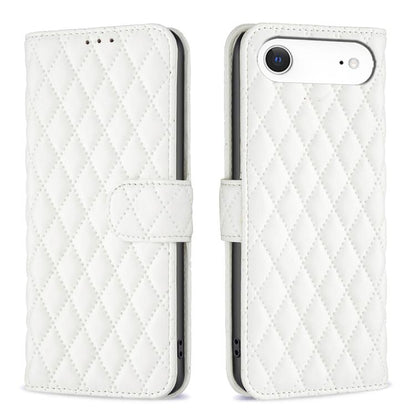 For iPhone Air Diamond Lattice Wallet Flip Leather Phone Case(White) - iPhone Air Cases by buy2fix | Online Shopping UK | buy2fix