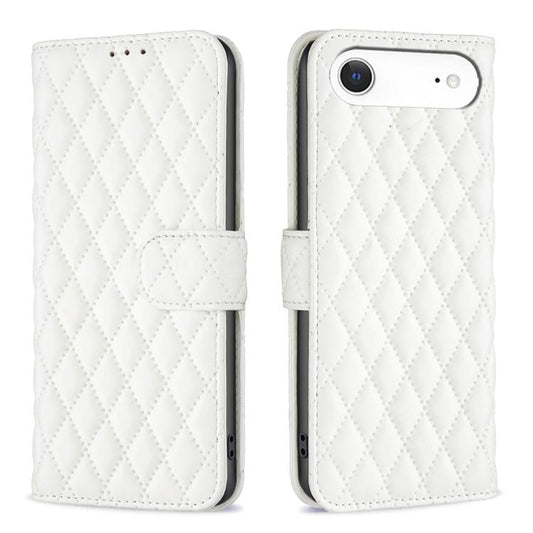 For iPhone Air Diamond Lattice Wallet Flip Leather Phone Case(White) - iPhone Air Cases by buy2fix | Online Shopping UK | buy2fix