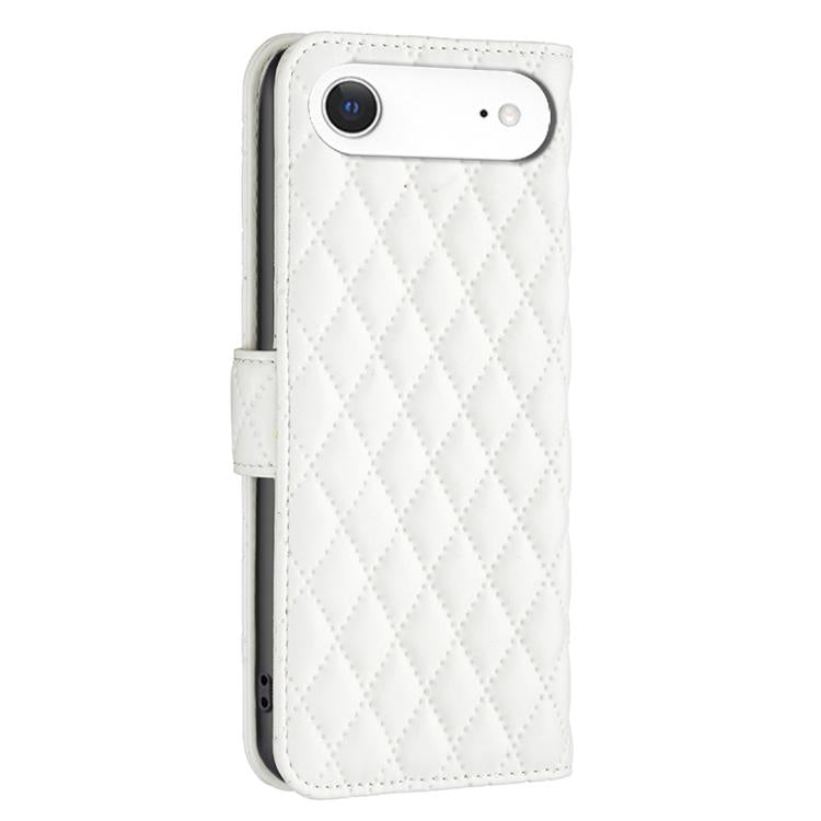 For iPhone Air Diamond Lattice Wallet Flip Leather Phone Case(White) - iPhone Air Cases by buy2fix | Online Shopping UK | buy2fix