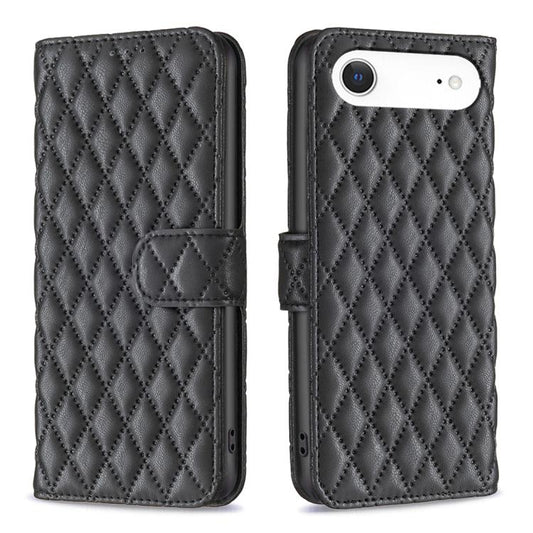 For iPhone 17 Air Diamond Lattice Wallet Flip Leather Phone Case(Black) - iPhone 17 Air Cases by buy2fix | Online Shopping UK | buy2fix