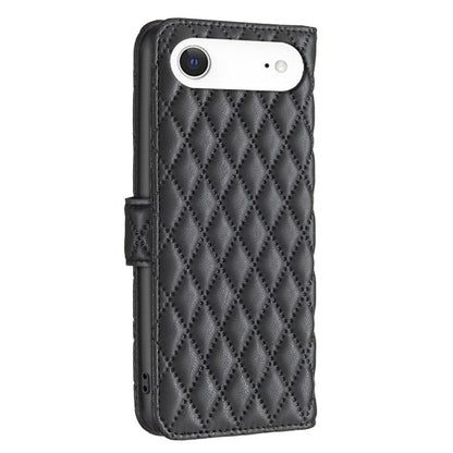 For iPhone 17 Air Diamond Lattice Wallet Flip Leather Phone Case(Black) - iPhone 17 Air Cases by buy2fix | Online Shopping UK | buy2fix