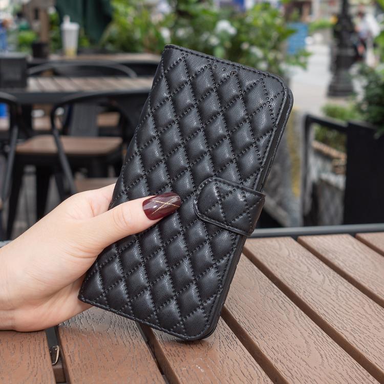 For iPhone 17 Air Diamond Lattice Wallet Flip Leather Phone Case(Black) - iPhone 17 Air Cases by buy2fix | Online Shopping UK | buy2fix