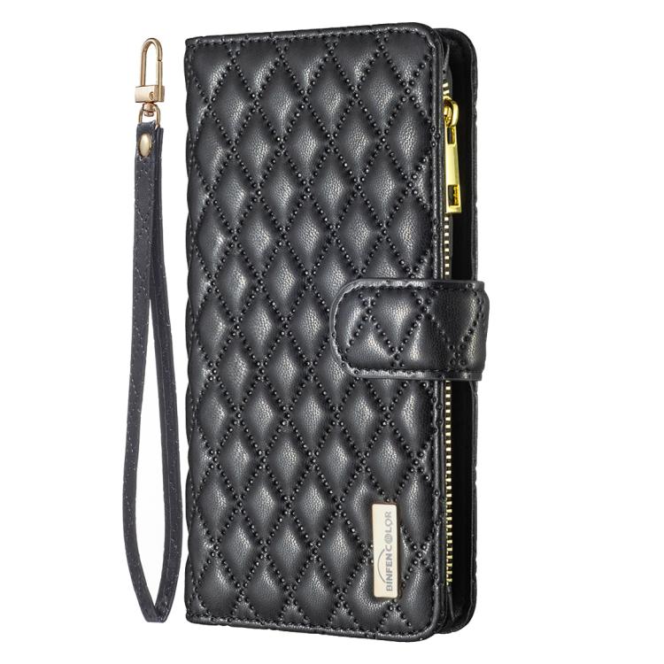 For iPhone Air Diamond Lattice Zipper Wallet Leather Flip Phone Case(Black) - iPhone Air Cases by buy2fix | Online Shopping UK | buy2fix