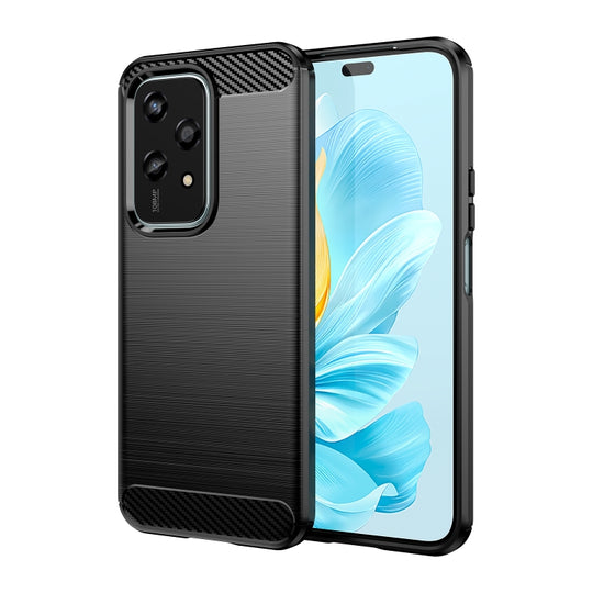 For Honor 200 Lite Global Brushed Texture Carbon Fiber TPU Phone Case(Black)