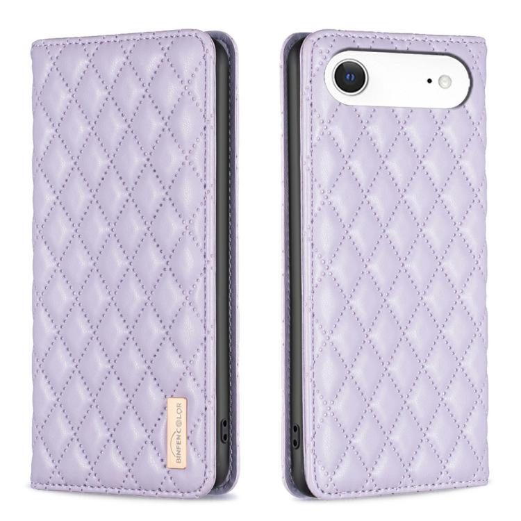 For iPhone Air Diamond Lattice Magnetic Leather Flip Phone Case(Purple) - iPhone Air Cases by buy2fix | Online Shopping UK | buy2fix