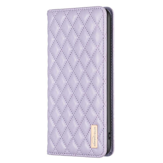 For iPhone Air Diamond Lattice Magnetic Leather Flip Phone Case(Purple) - iPhone Air Cases by buy2fix | Online Shopping UK | buy2fix