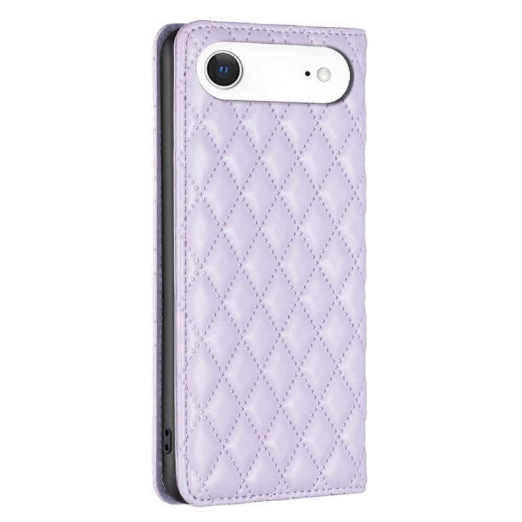For iPhone Air Diamond Lattice Magnetic Leather Flip Phone Case(Purple) - iPhone Air Cases by buy2fix | Online Shopping UK | buy2fix