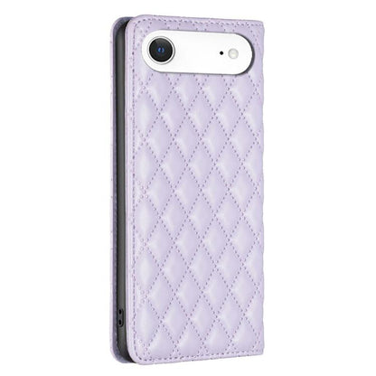 For iPhone Air Diamond Lattice Magnetic Leather Flip Phone Case(Purple) - iPhone Air Cases by buy2fix | Online Shopping UK | buy2fix