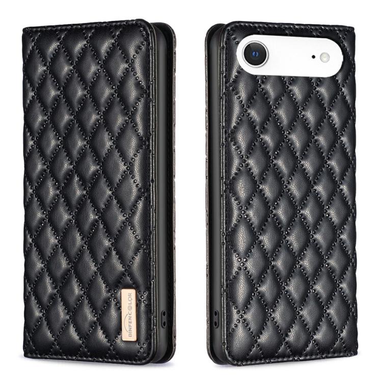 For iPhone Air Diamond Lattice Magnetic Leather Flip Phone Case(Black) - iPhone Air Cases by buy2fix | Online Shopping UK | buy2fix