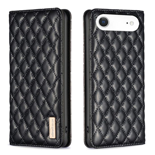 For iPhone Air Diamond Lattice Magnetic Leather Flip Phone Case(Black) - iPhone Air Cases by buy2fix | Online Shopping UK | buy2fix