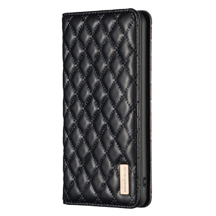 For iPhone Air Diamond Lattice Magnetic Leather Flip Phone Case(Black) - iPhone Air Cases by buy2fix | Online Shopping UK | buy2fix