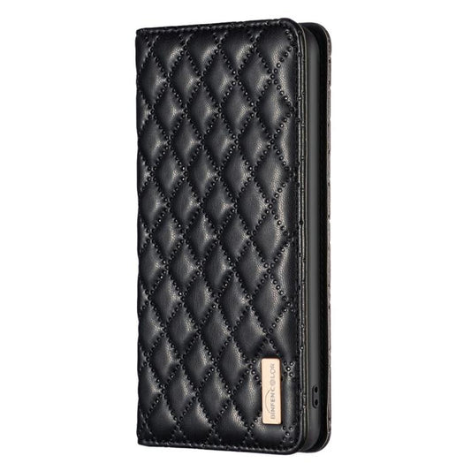 For iPhone Air Diamond Lattice Magnetic Leather Flip Phone Case(Black) - iPhone Air Cases by buy2fix | Online Shopping UK | buy2fix
