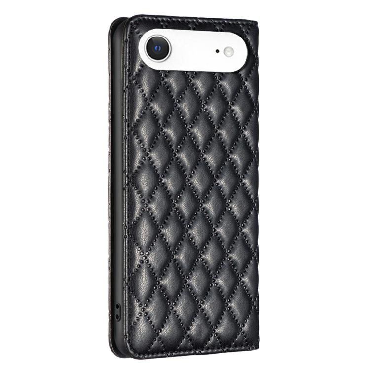 For iPhone Air Diamond Lattice Magnetic Leather Flip Phone Case(Black) - iPhone Air Cases by buy2fix | Online Shopping UK | buy2fix