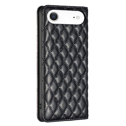 For iPhone Air Diamond Lattice Magnetic Leather Flip Phone Case(Black) - iPhone Air Cases by buy2fix | Online Shopping UK | buy2fix
