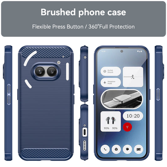 For Nothing Phone 2a Carbon Fiber Brushed Texture TPU Phone Case(Blue) - Nothing Cases by buy2fix | Online Shopping UK | buy2fix