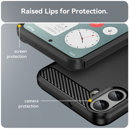 For Nothing CMF Phone 1 Carbon Fiber Brushed Texture TPU Phone Case(Black) - More Brand by buy2fix | Online Shopping UK | buy2fix