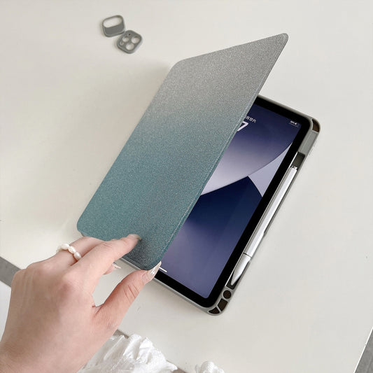 For iPad Air 11 2025 / 2024 / Pro 11 Gradient Glitter Magnetic Split Leather Tablet Case(Blue) - iPad Pro 11 (2022/2021) Cases by buy2fix | Online Shopping UK | buy2fix