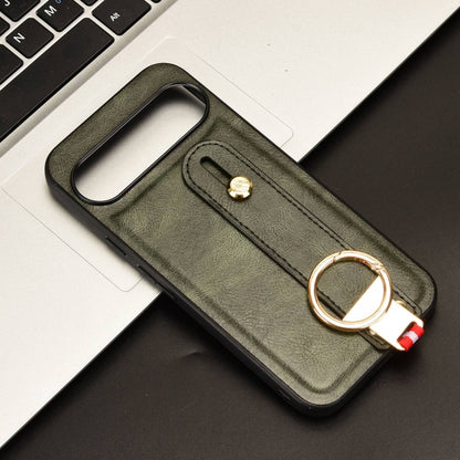 For Google Pixel 9 Pro XL Wristband Leather Back Phone Case(Green) by buy2fix