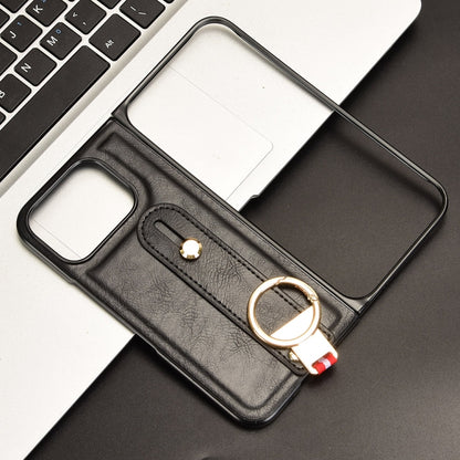 For Google Pixel 9 Pro Fold Wristband Leather Back Phone Case(Black) by buy2fix