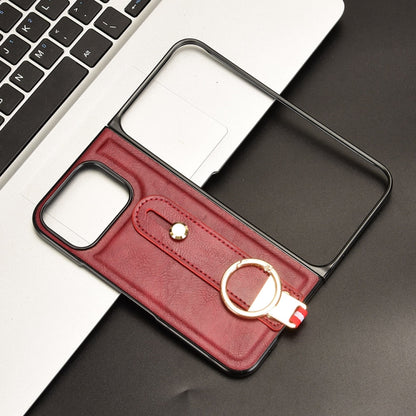 For Google Pixel 9 Pro Fold Wristband Leather Back Phone Case(Red) by buy2fix