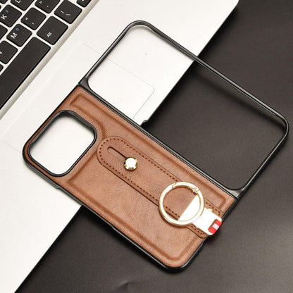 For Google Pixel 9 Pro Fold Wristband Leather Back Phone Case(Brown) by buy2fix