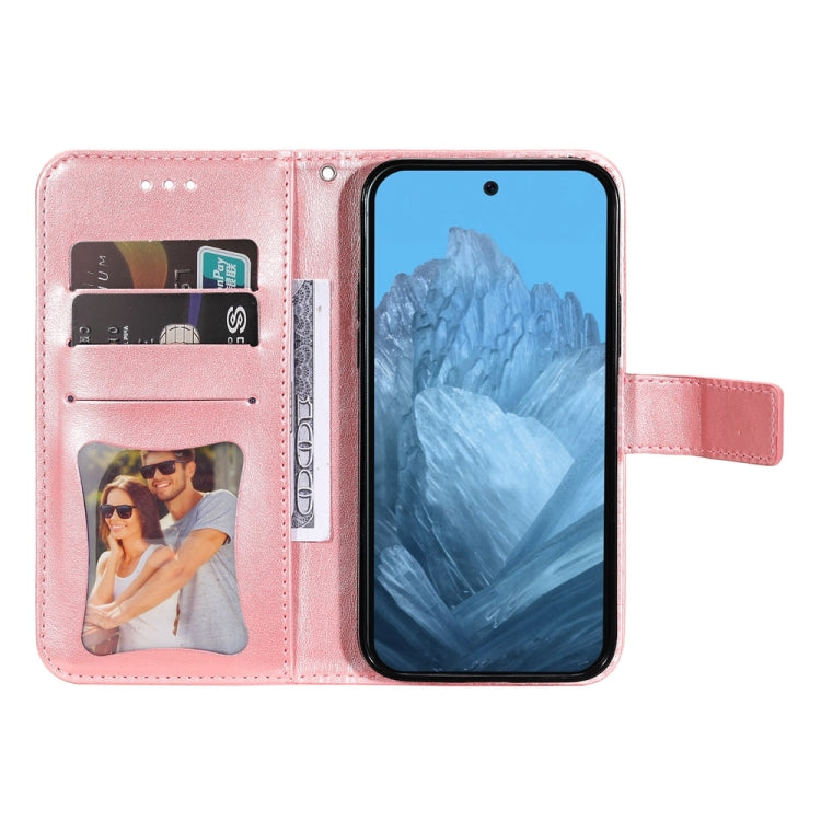 For Google Pixel 9 Seven-petal Flowers Embossing Leather Phone Case(Rose Gold) by buy2fix