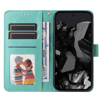 For Google Pixel 9 Pro Embossed Sunflower Leather Phone Case(Green) by buy2fix