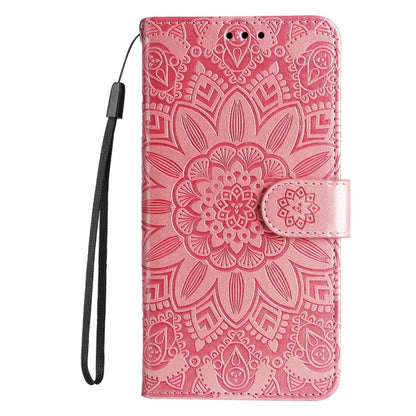 For Google Pixel 9 Pro Embossed Sunflower Leather Phone Case(Rose Gold) by buy2fix