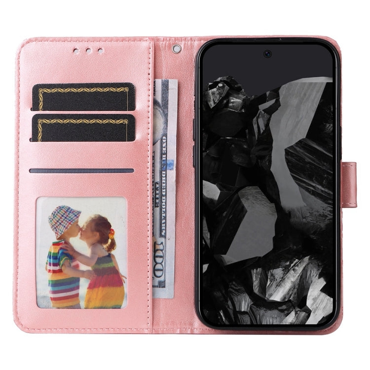 For Google Pixel 9 Pro Embossed Sunflower Leather Phone Case(Rose Gold) by buy2fix