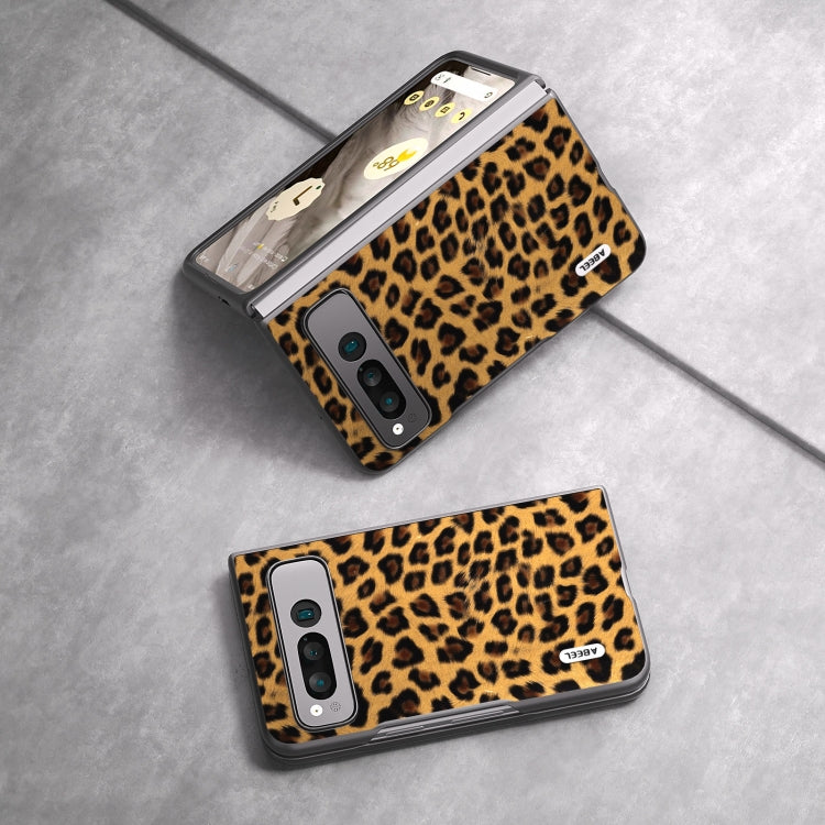 For Google Pixel Fold ABEEL Black Edge Leopard Phone Case(Golden) by buy2fix