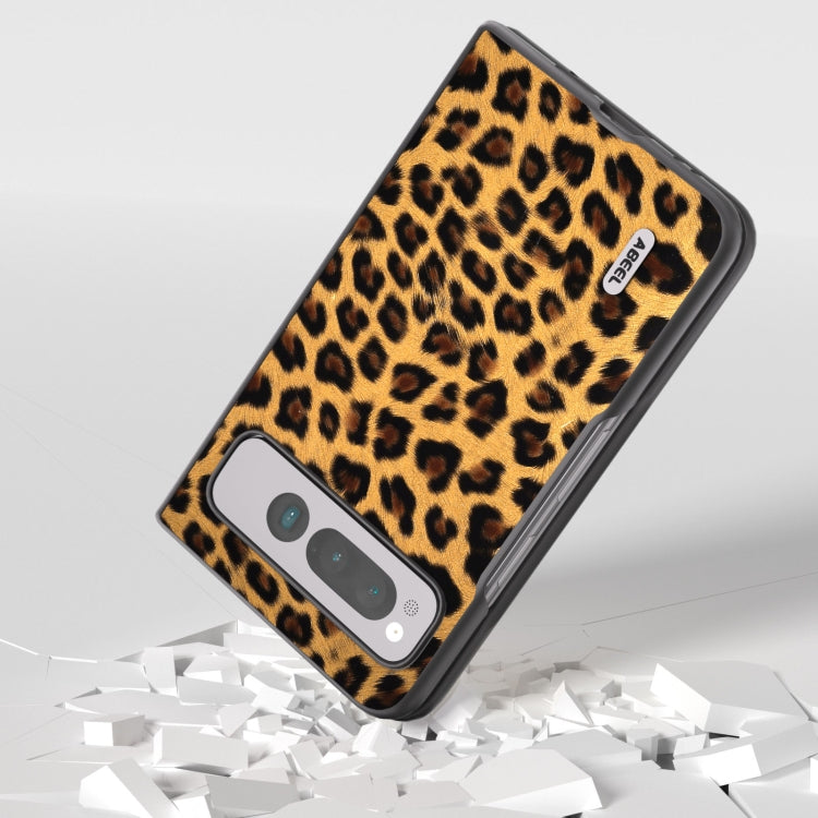 For Google Pixel Fold ABEEL Black Edge Leopard Phone Case(Golden) by buy2fix