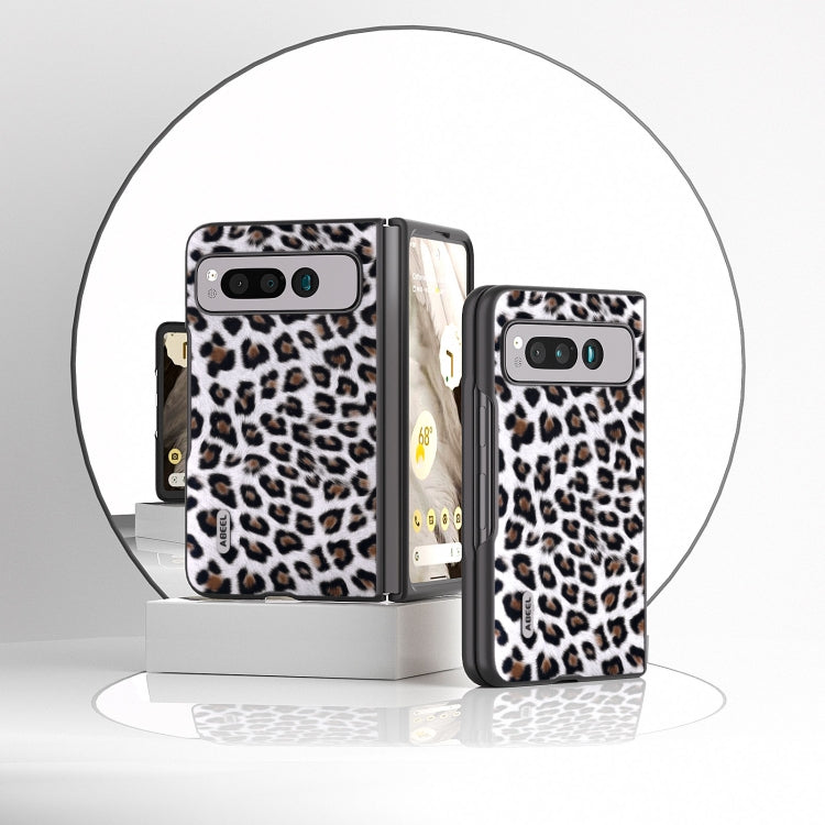 For Google Pixel Fold ABEEL Black Edge Leopard Phone Case(Silver) by buy2fix