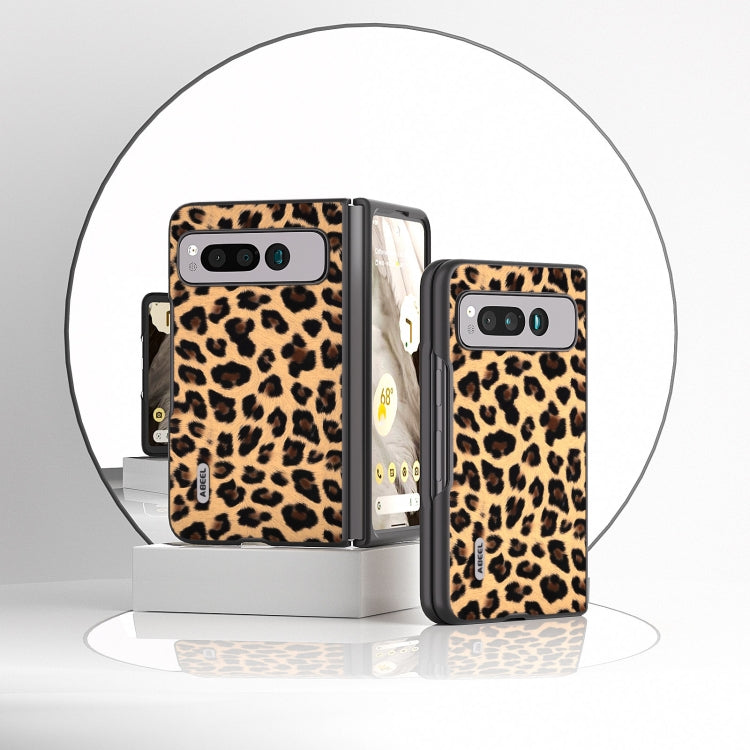 For Google Pixel Fold ABEEL Black Edge Leopard Phone Case(Champagne Gold) by buy2fix