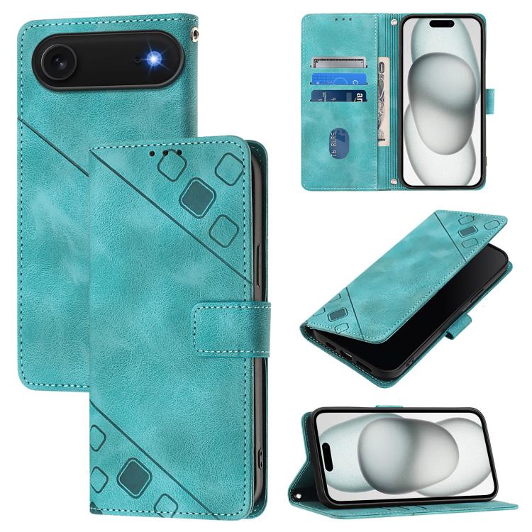 For iPhone Air Skin-feel Embossed Leather Phone Case(Green) - iPhone Air Cases by buy2fix | Online Shopping UK | buy2fix