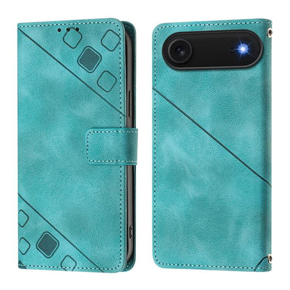 For iPhone Air Skin-feel Embossed Leather Phone Case(Green) - iPhone Air Cases by buy2fix | Online Shopping UK | buy2fix