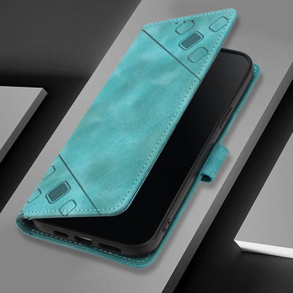 For iPhone Air Skin-feel Embossed Leather Phone Case(Green) - iPhone Air Cases by buy2fix | Online Shopping UK | buy2fix