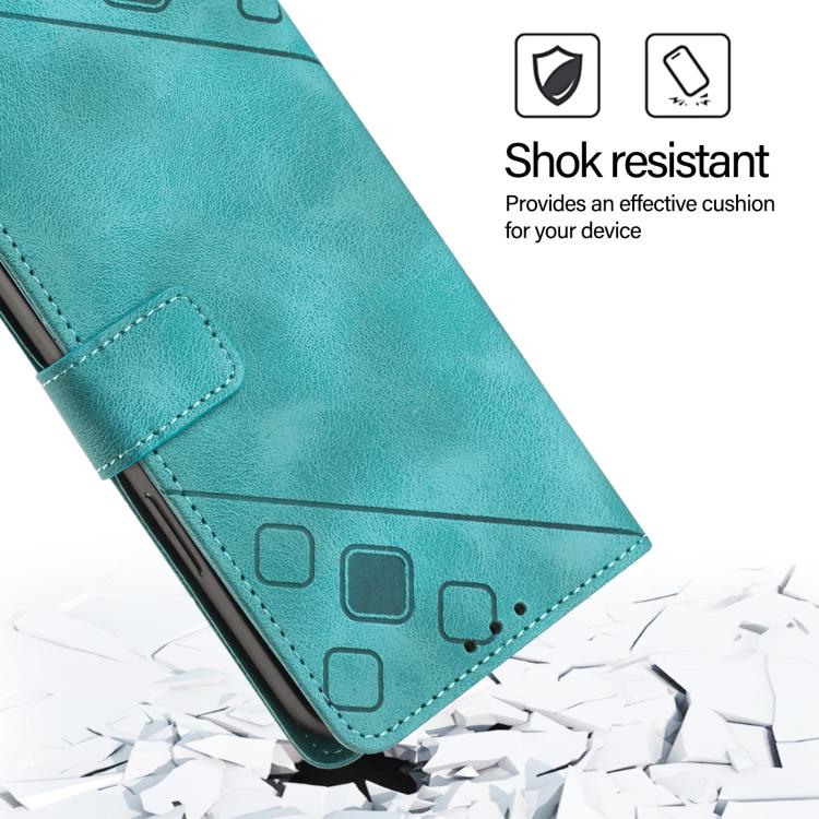 For iPhone Air Skin-feel Embossed Leather Phone Case(Green) - iPhone Air Cases by buy2fix | Online Shopping UK | buy2fix