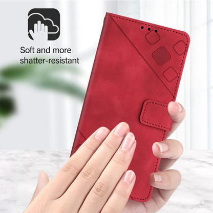 For iPhone Air Skin-feel Embossed Leather Phone Case(Red) - iPhone Air Cases by buy2fix | Online Shopping UK | buy2fix