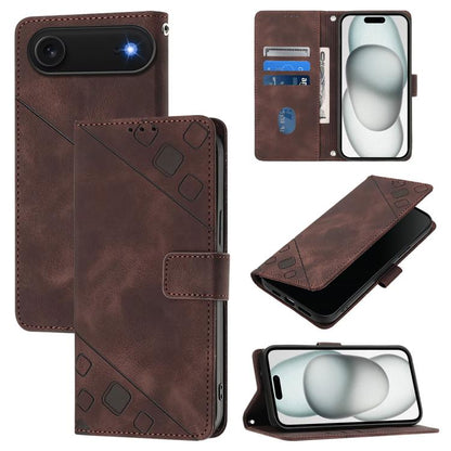 For iPhone Air Skin-feel Embossed Leather Phone Case(Brown) - iPhone Air Cases by buy2fix | Online Shopping UK | buy2fix
