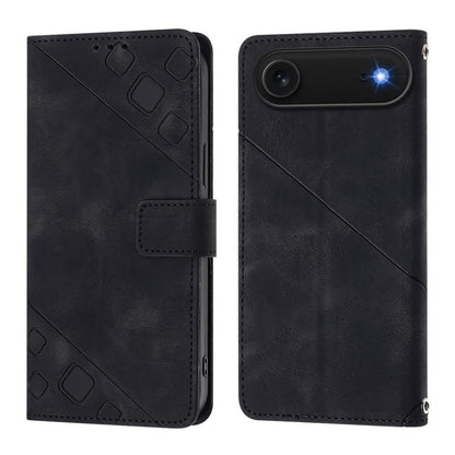 For iPhone Air Skin-feel Embossed Leather Phone Case(Black) - iPhone Air Cases by buy2fix | Online Shopping UK | buy2fix