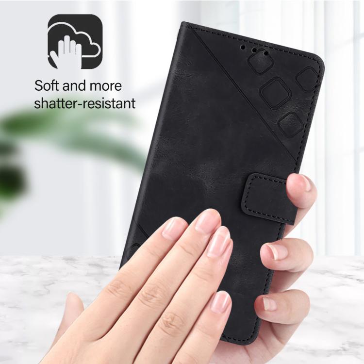For iPhone Air Skin-feel Embossed Leather Phone Case(Black) - iPhone Air Cases by buy2fix | Online Shopping UK | buy2fix