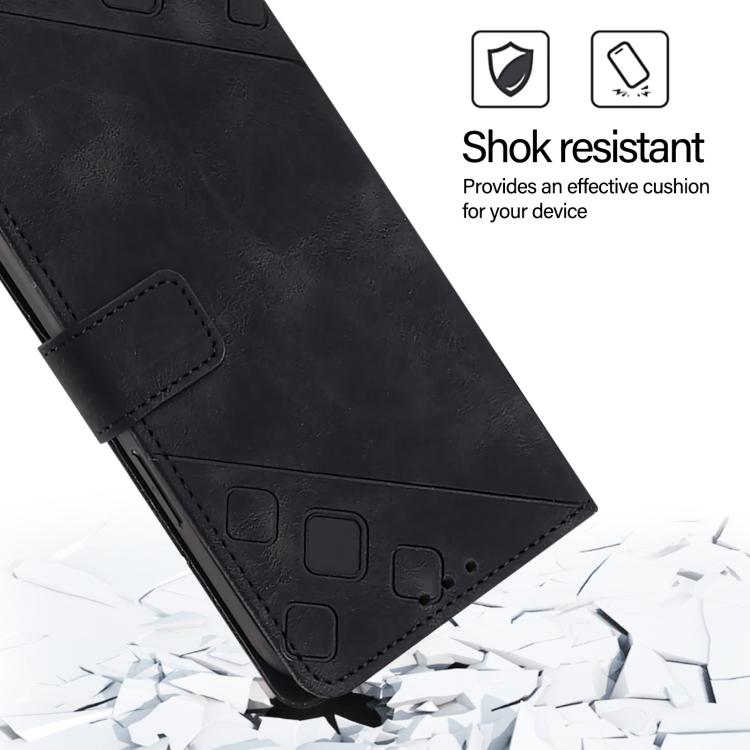 For iPhone Air Skin-feel Embossed Leather Phone Case(Black) - iPhone Air Cases by buy2fix | Online Shopping UK | buy2fix