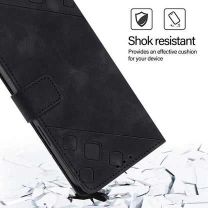 For iPhone Air Skin-feel Embossed Leather Phone Case(Black) - iPhone Air Cases by buy2fix | Online Shopping UK | buy2fix