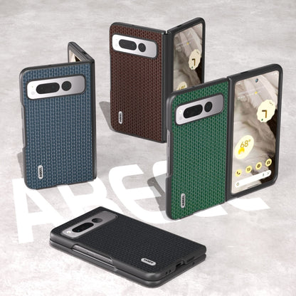 For Google Pixel Fold ABEEL Genuine Leather Luxury Series Phone Case(Night Green) by buy2fix