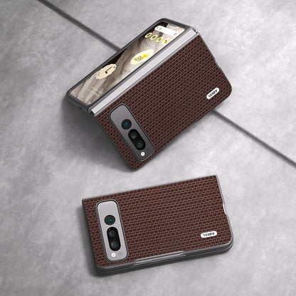 For Google Pixel Fold ABEEL Genuine Leather Luxury Series Phone Case(Coffee) by buy2fix