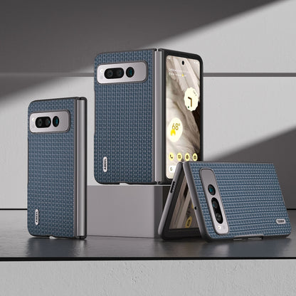 For Google Pixel Fold ABEEL Genuine Leather Luxury Series Phone Case(Royal Blue) by buy2fix