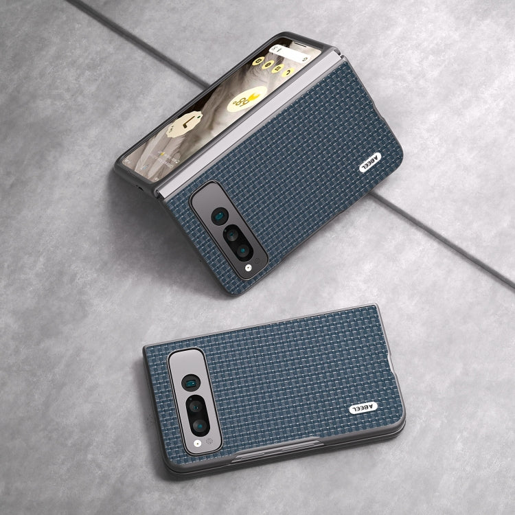 For Google Pixel Fold ABEEL Genuine Leather Luxury Series Phone Case(Royal Blue) by buy2fix